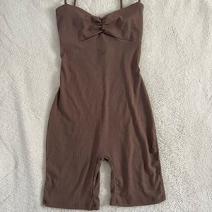 Baddieville brown one piece romper